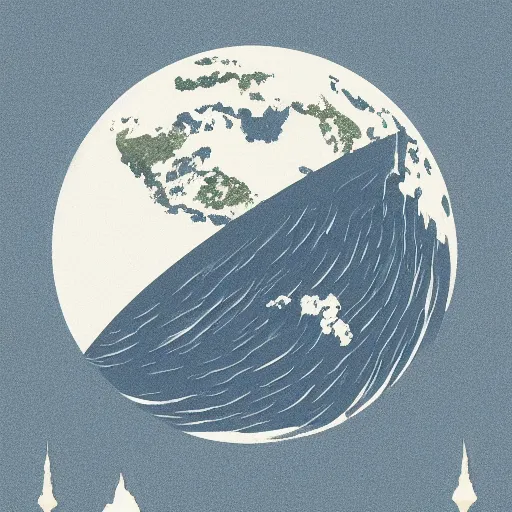 Prompt: the earth as a grain of sand in the vast void of the multiverse, flat design, screen print by kawase Hasui and Dan hillier, 8k, artstation