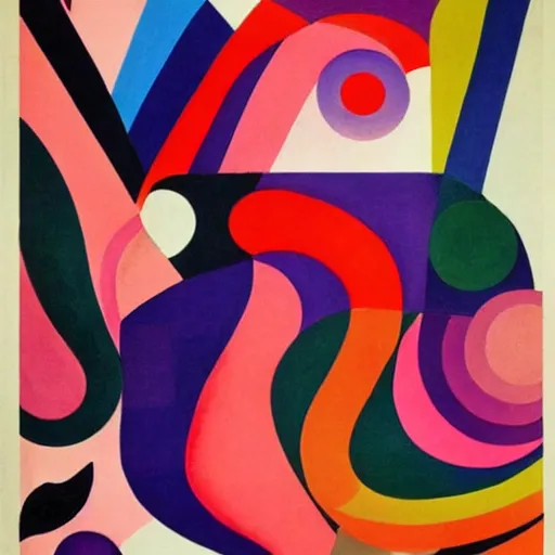 Prompt: beautiful curvy and colofrul infographic by Sonia Delaunay