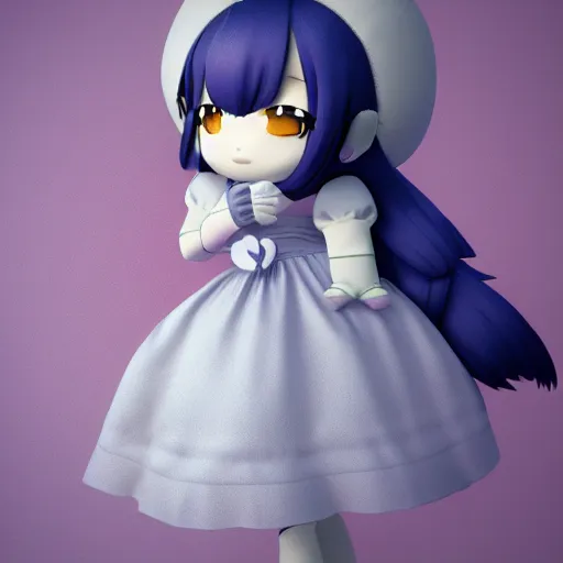 Prompt: cute fumo plush of a girl with a big heart, monsterblob anime girl, asymmetric beauty, bokeh, vray