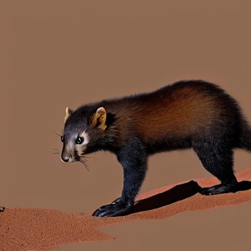 Prompt: a marten exploring the surface of mars