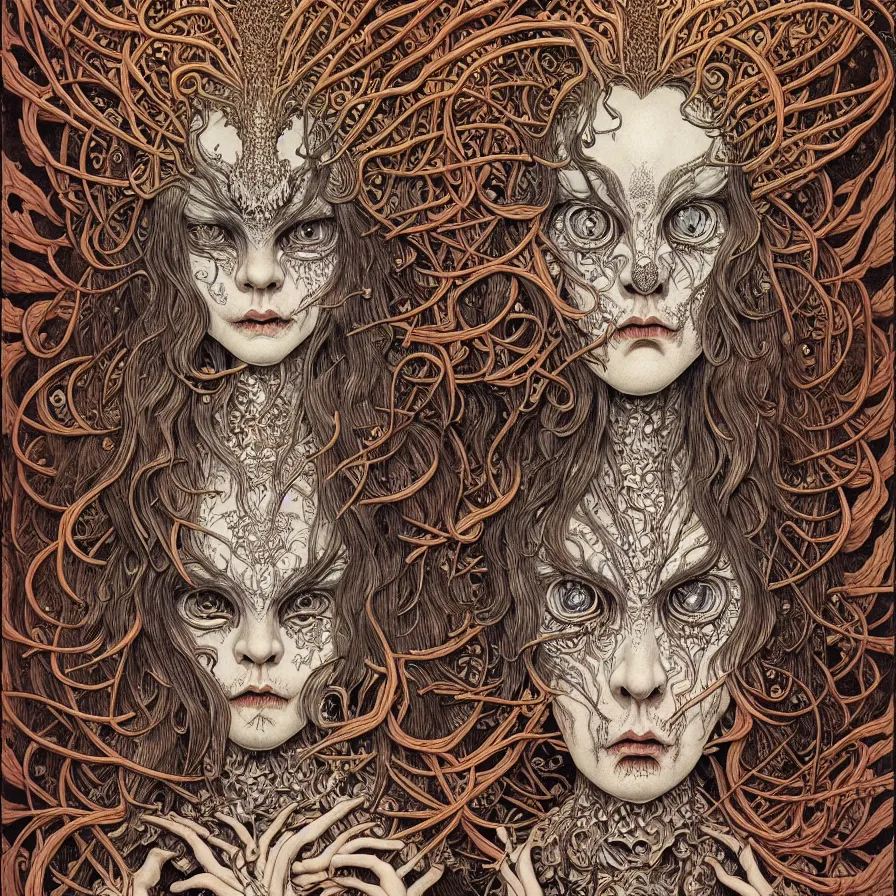Prompt: portrait painted in jacek yerka style drawn by vania zouravliov and takato yamamoto, inspired by slavic demons, intricate acrylic gouache painting, high detail, sharp high detail, artstation