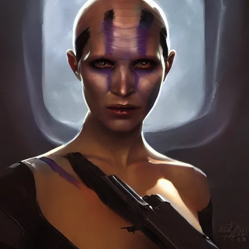 Prompt: portrait of a female Twi'lek by Greg Rutkowski, blue skin, she is about 30 years old, wearing black sith uniform, Star Wars Expanded Universe, highly detailed portrait, digital painting, artstation, concept art, smooth, sharp foccus ilustration, Artstation HQ