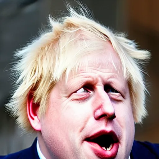 Prompt: Boris Johnson as half cyborg and half pig