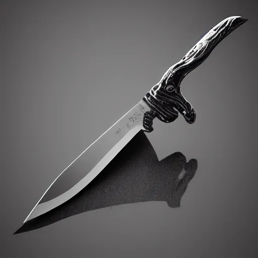 Image similar to knife made out of water splashes, concept art, render, octane render, 3 d, unreal engine, raytracing