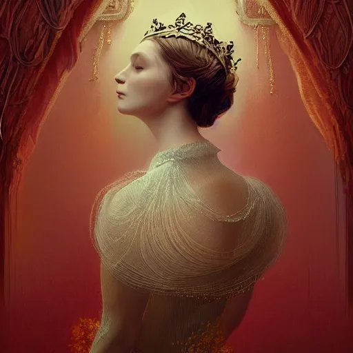 Prompt: beautiful sexy ethereal queen portrait, thereal queen portrait, art nouveau, fantasy, intricate flower designs, elegant, highly detailed, artwork by Sergey Kolesov, detailed, dynamic, cinematic composition