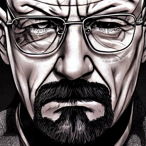 Prompt: Walter white, anime, detailed, dark, sad, 4k