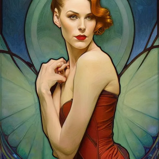 Image similar to a streamline moderne painting in the style of donato giancola, and in the style of charlie bowater, and in the style of alphonse mucha. symmetry, smooth, sharp focus, semi - realism, intricate detail.