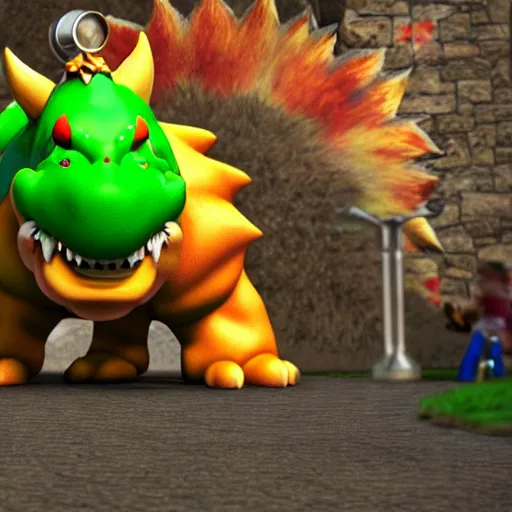 Image similar to photorealistic bowser, 4 k, 3 5 mm,