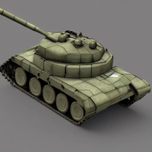 Image similar to a 3d model of a tank in the center, unreal engine