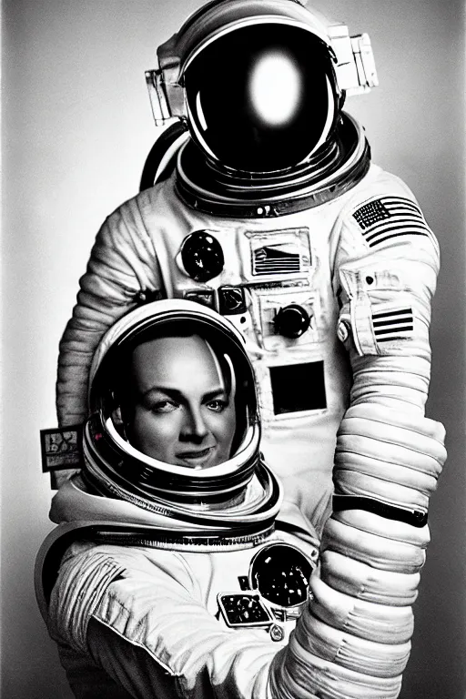 Image similar to extremely detailed studio portrait of space astronaut taking a selfie, holds a smart phone in one hand, phone!! held up to visor, reflection of phone in visor, moon, extreme close shot, soft light, golden glow, award winning photo by george hurrell