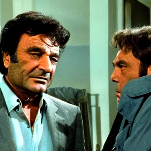 Prompt: a scene from columbo with peter falk