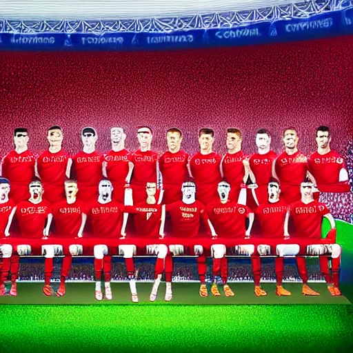 Image similar to football club spartak moscow wins the 2 0 2 4 champions league final at wembley stadium, digital painting, aesthetic, smooth, sharp focus, highly detailed painting by soviet realism, 8 k w 1 0 2 4
