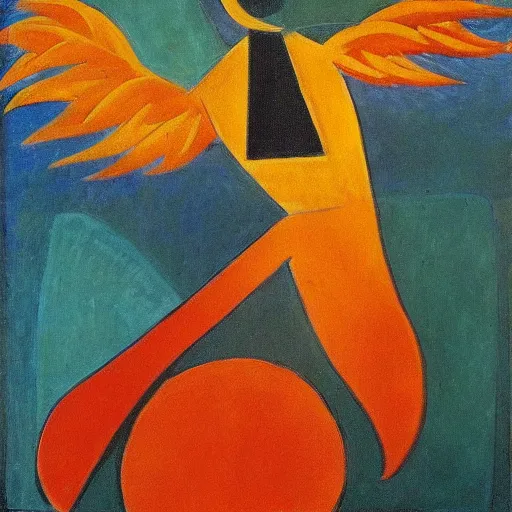 Prompt: phoenix with Venus head, by Picasso