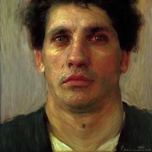 Prompt: Portrait of my cousin vinny, photorealistic, facial details, by Ilya Repin and Asher duran