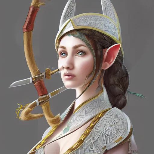 Prompt: elf archer, intricate, elegant, highly detailed, digital painting, artstation, concept art, smooth, sharp focus, illustration, karl kopinski