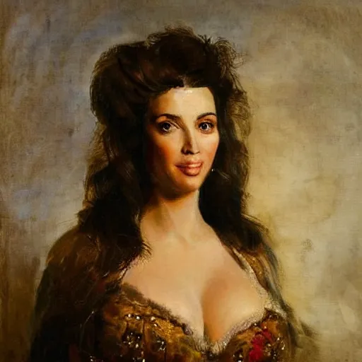 Prompt: portrait of kim kardashian by peter paul rubens