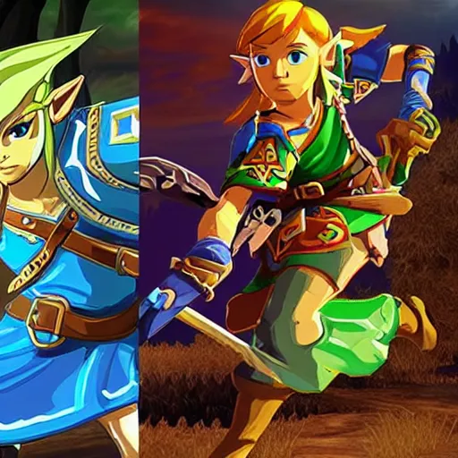 Image similar to screenshots of the new Legend of Zelda game