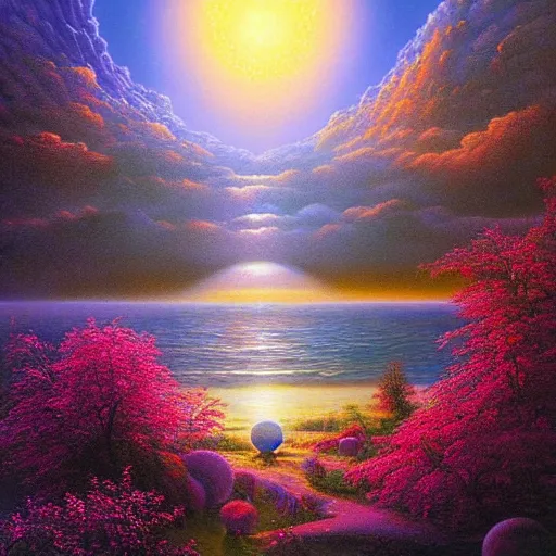 Prompt: a visionary art painting by gilbert williams