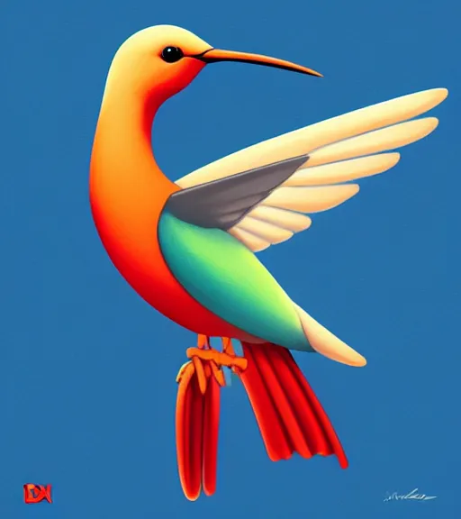 Image similar to icon stylized minimalist hummingbird, loftis, cory behance hd by jesper ejsing, by rhads, makoto shinkai and lois van baarle, ilya kuvshinov, rossdraws global illumination