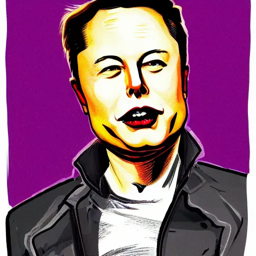 Prompt: A rocket with an Elon Musk head, caricature