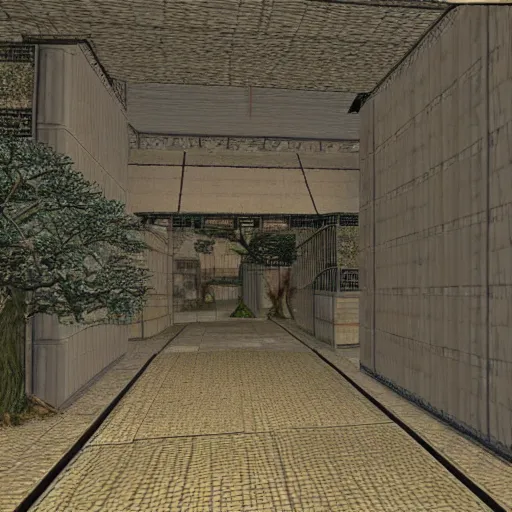 Image similar to japan rendered in the original quake 1 engine