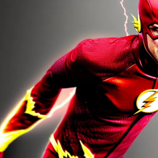 Prompt: adam scott as the flash, photo, detailed, 4 k