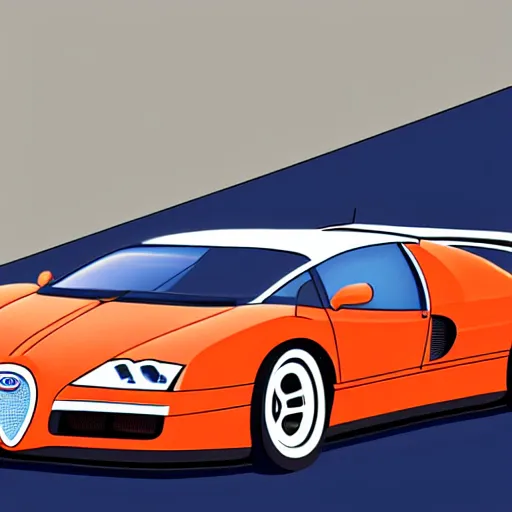 Prompt: Bugatti EB110, cartoonish, cartoon,