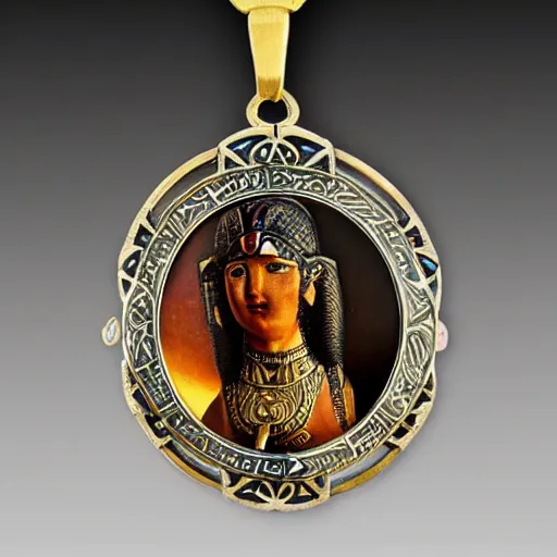 Image similar to ancient horus the god as an artnouveau lalique necklace