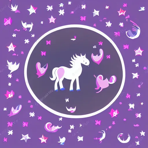 Prompt: unicorn drawing, children\'s style for children, vector look, simple drawing, rounded lines