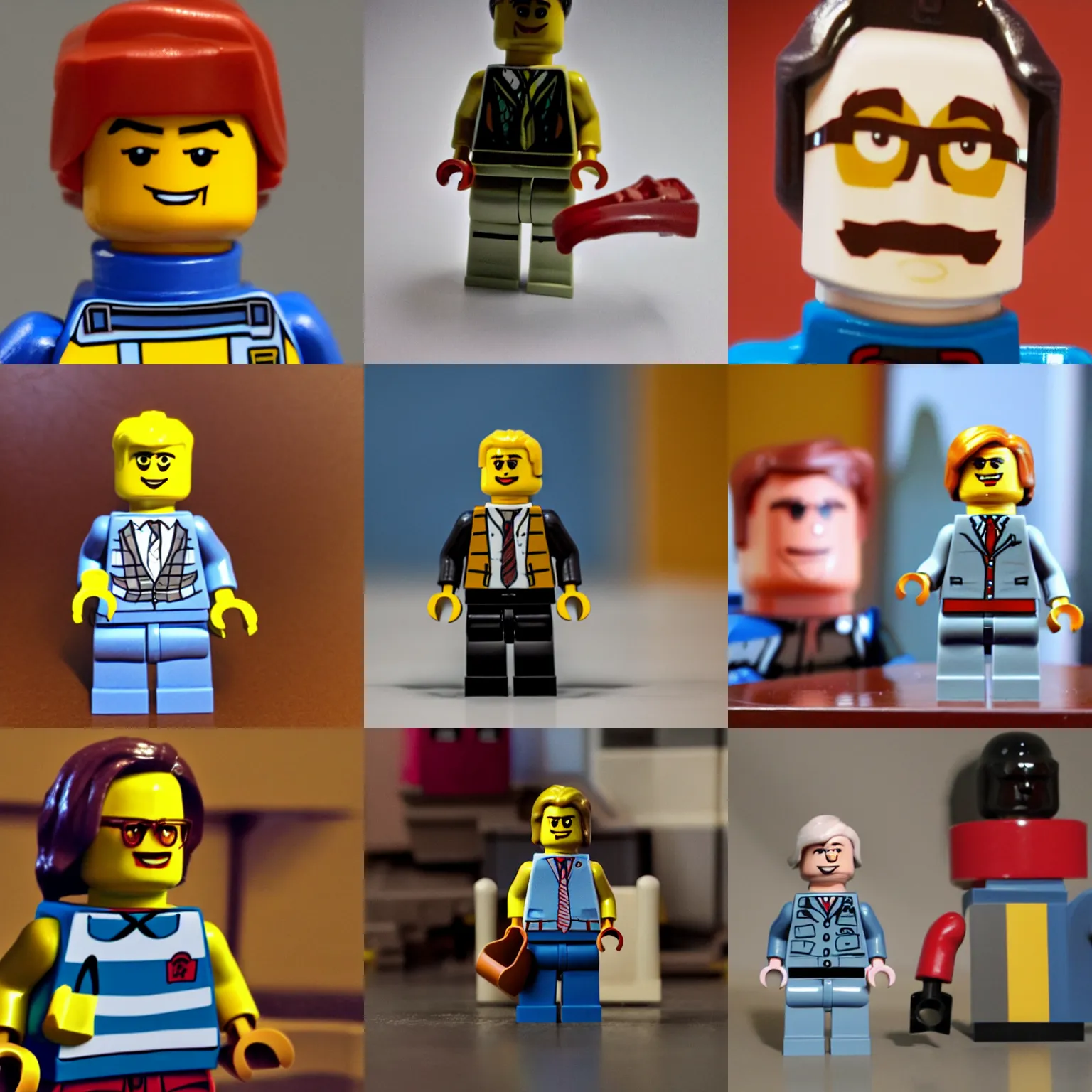 Prompt: bob odenkirk as a lego minifig