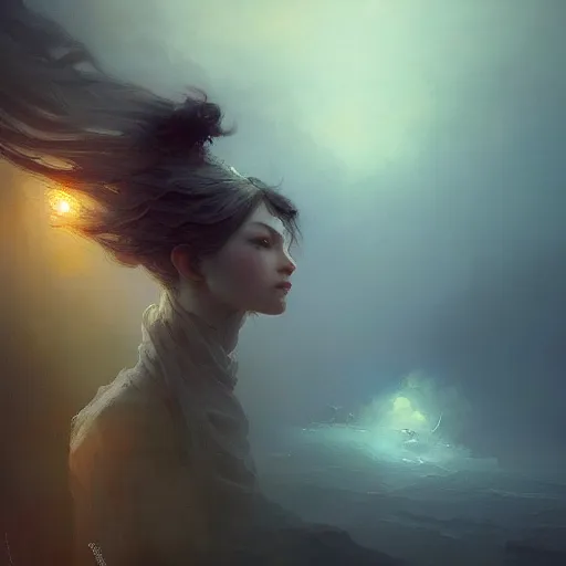 Prompt: I woke up in a world that had fragments of you. intricate, elegant, sharp focus, illustration, highly detailed, digital painting, concept art, matte, art by WLOP and Artgerm and Aleksi Briclot and Ivan Aivazovsky, masterpiece