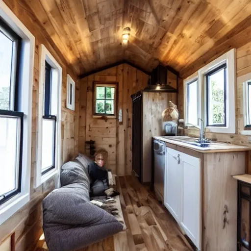 Image similar to tiny home that looks exactly like a ukrainian cathedral but on a trailer