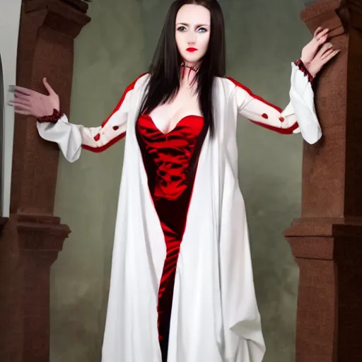 Image similar to full body photo of a beautiful vampire woman