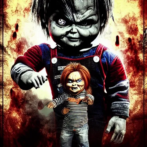 Image similar to Chucky versus Zombies movie poster