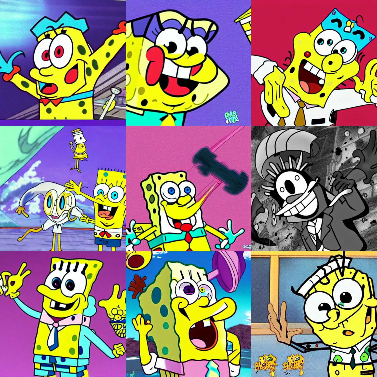 Prompt: SpongeBob as an anime or manga character, transforming into his final form