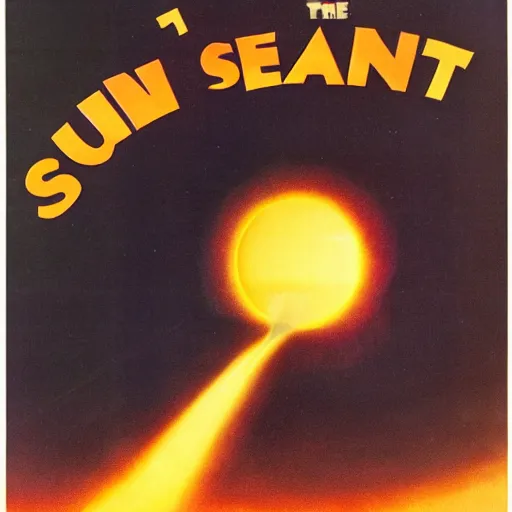 Image similar to 1970s movie poster about the sun expanding and swallowing the earth