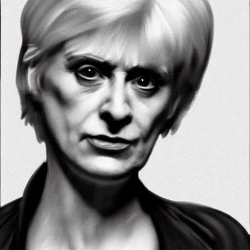 Image similar to pencil illustration of Myra hindley , highly detailed, 8k, cinematic,