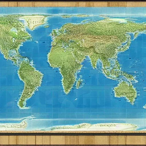 Image similar to the best map projection of earth possible, realistic, photorealistic, 8 k