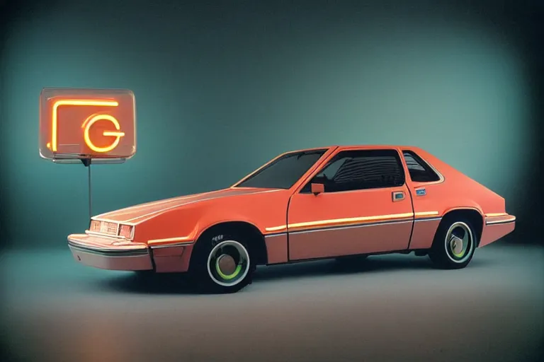 Prompt: designed by Giorgetto Giugiaro stylized poser of a 1977 Chevy Cavalier, thick neon lights, ektachrome photograph, volumetric lighting, f8 aperture, cinematic Eastman 5384 film