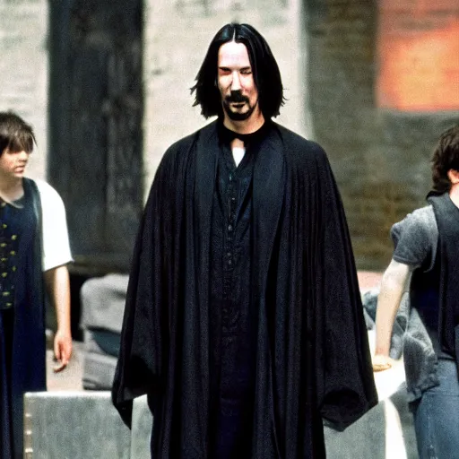 Prompt: Keanu reeves in Harry Potter