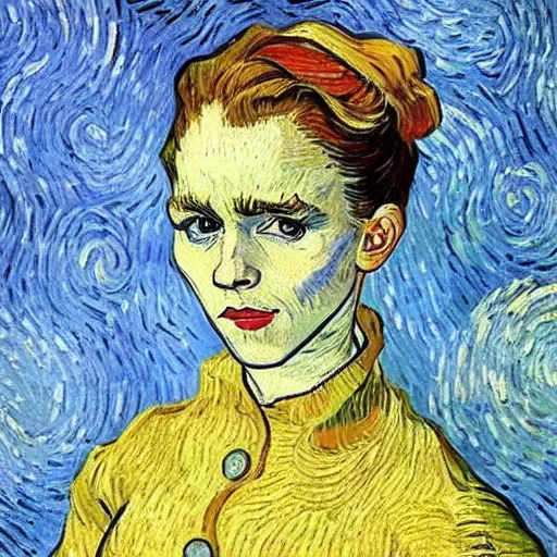 Image similar to vincent van gogh style painting of emma watson