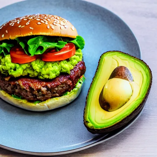 Image similar to a hamburger with 2 kilograms of avocado