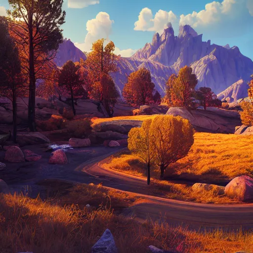 Image similar to octane render by asher brown durand and laurie greasley, a beautiful scenic colorful western landscape, cinema 4 d, raytraced lighting and refelctions, 8 k, cgsociety