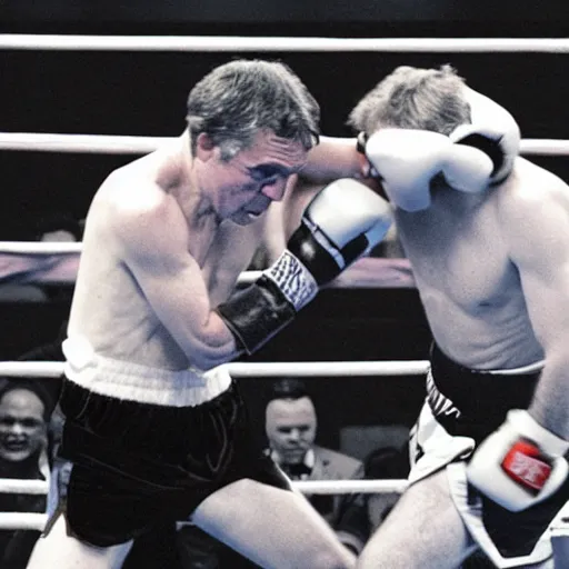 Image similar to Gordon Brown in a boxing match with David Cameron