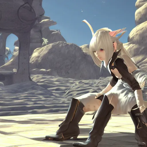 Image similar to a miqo'te wearing a suit, final fantasy xiv screenshot