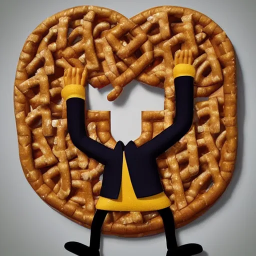 Prompt: elvis presley with legs made from pretzels!!!!, pixar character, stage background, pixar, 3 d,