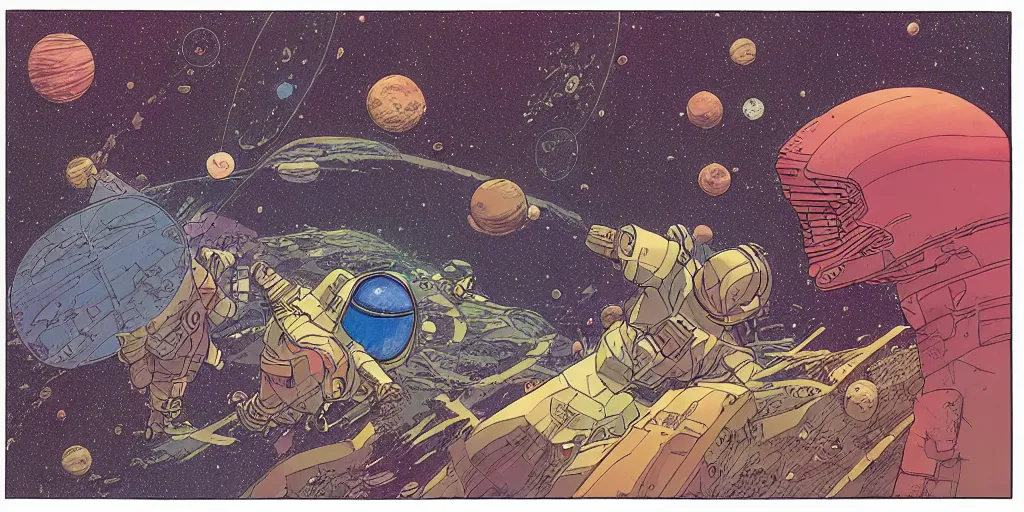 Image similar to illustration of space by moebius