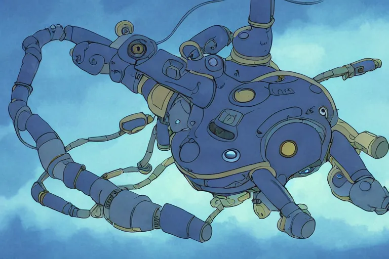 Image similar to A cell animation of a machine for untwisting nickers, Nausicaa of the Valley of the Wind, Miyazaki Hayao, ghibli style, illustration, anime, trending on artstaion