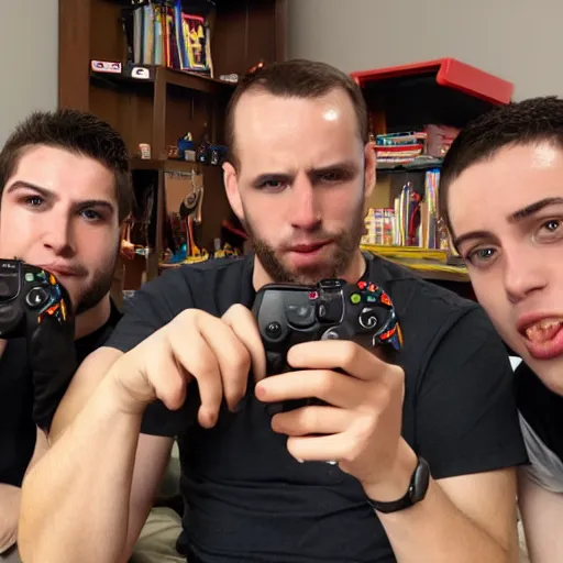 Prompt: me and the boys playing video games