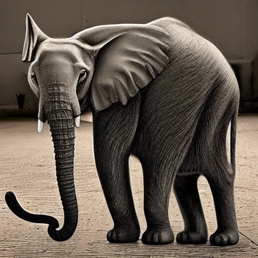 Image similar to cat elephant hybrid